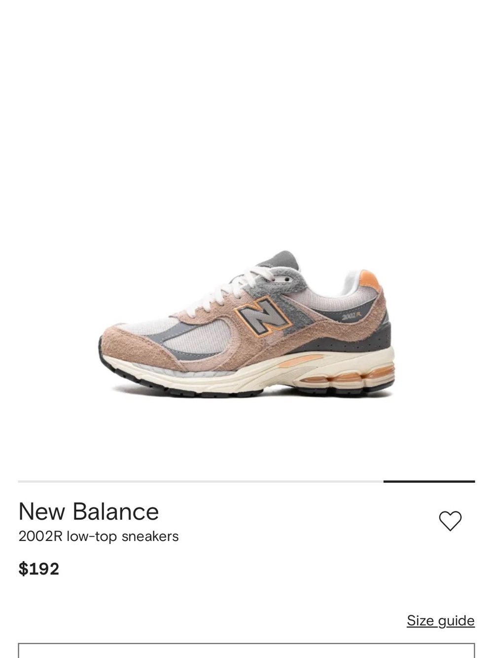 New Balance 2002R Sneakers in Beige, Gray & Orange Accent
